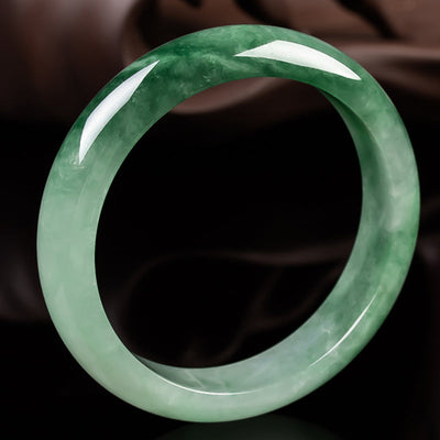 Buddha Stones Natural Jade Fortune Blessing Bangle Bracelet Bracelet BS 1