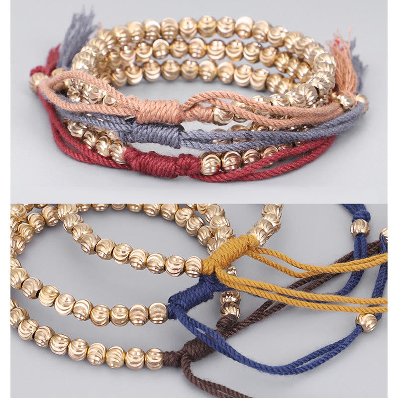 Buddha Stones Tibetan Handmade Copper Bead Luck String Bracelet Bracelet BS 12