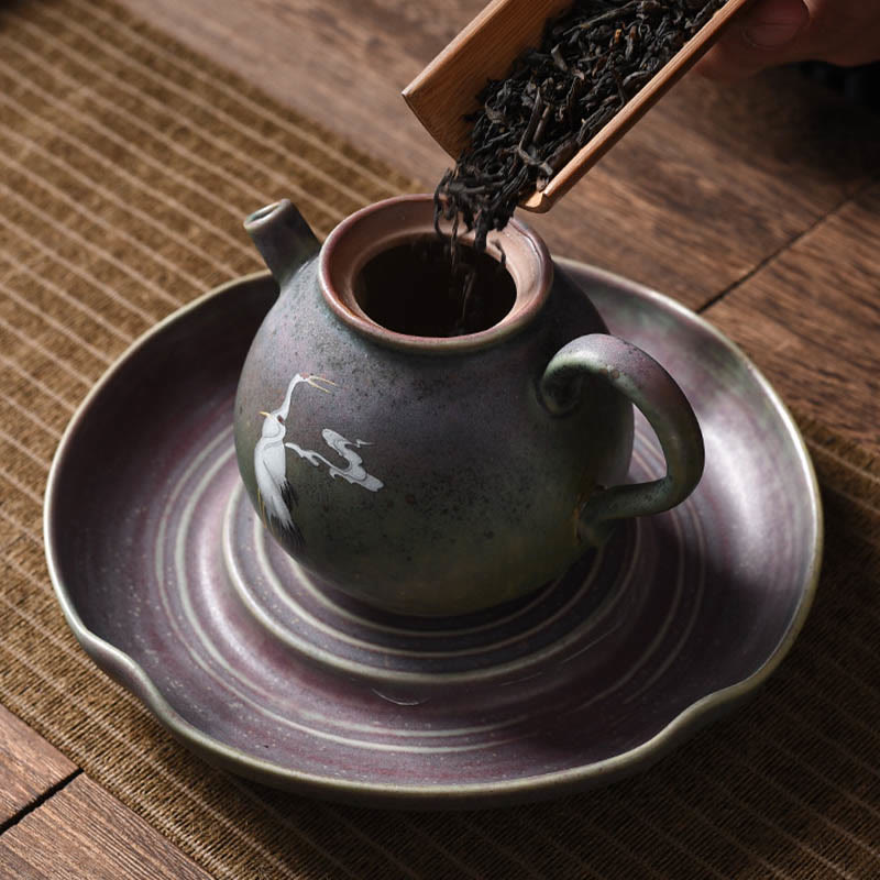 Buddha Stones White Crane Cloud Chinese Gongfu Tea Ceramic Kung Fu Teapot Teapot BS 10