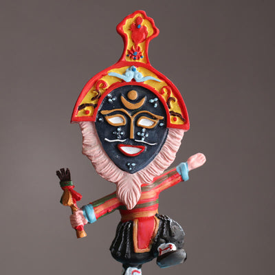 Buddha Stones Tibetan Opera Face Mask Puppet Home Office Car Decoration Ornament Desk Decoration BS 8