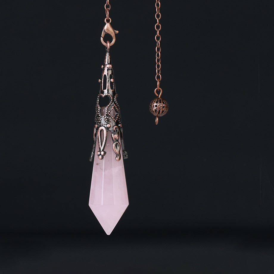 Buddha Stones Natural Tiger's Eye Stone Healing Necklace Necklaces & Pendants BS Pink Crystal