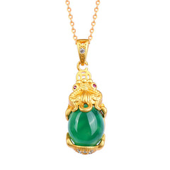 Collier d'équilibre PiXiu en jade naturel Foviel