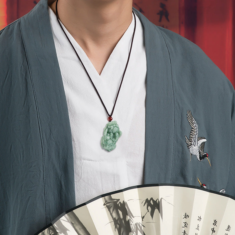 Buddha Stones Jade PiXiu Wealth Luck String Necklace Pendant Necklaces & Pendants BS 3