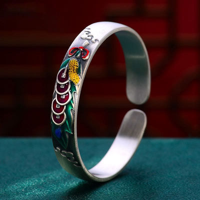 Buddha Stones Feng Shui Five Emperor Coins Peanut Wealth Bracelet Bangle Bracelet Bangle BS Five Emperor Coins(Protection♥Wealth)