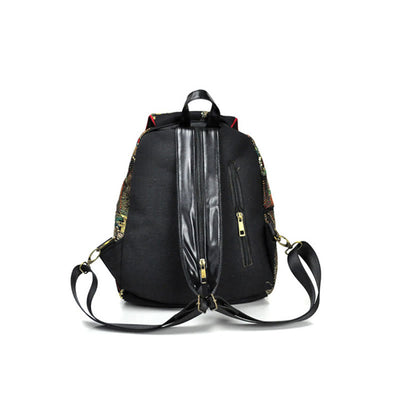 Buddha Stones Peacock Embroidery Canvas Tassel Backpack - image 8