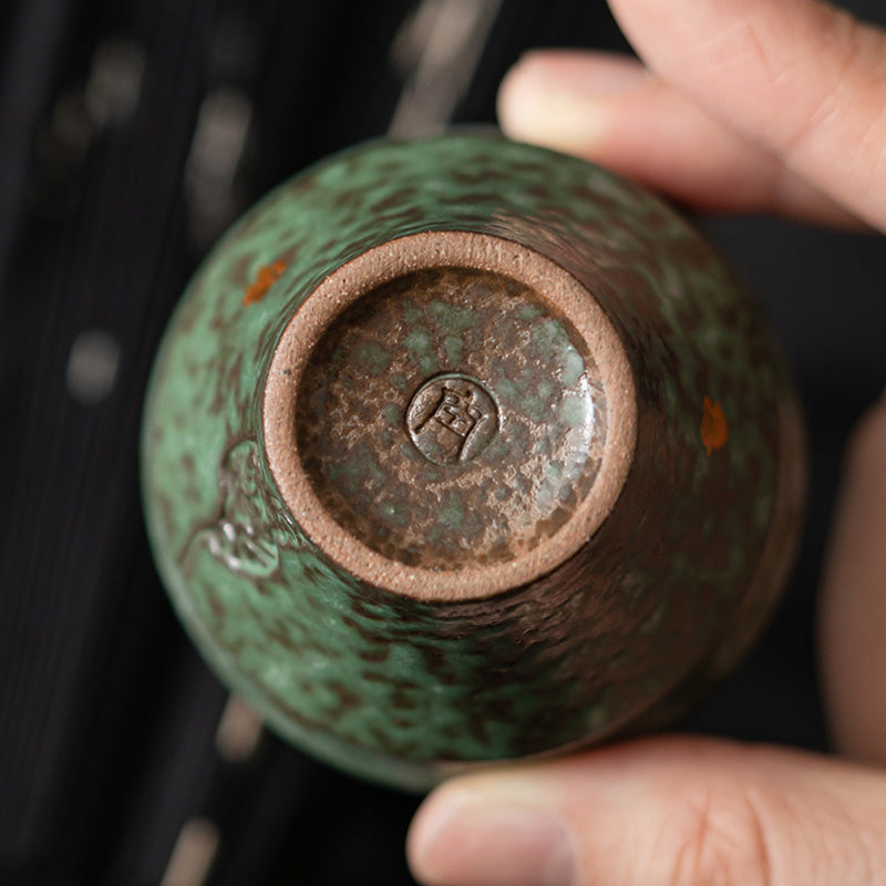 Buddha Stones Small Vintage Style Ceramic Teacup Kung Fu Tea Cup 50ml Cup BS 3