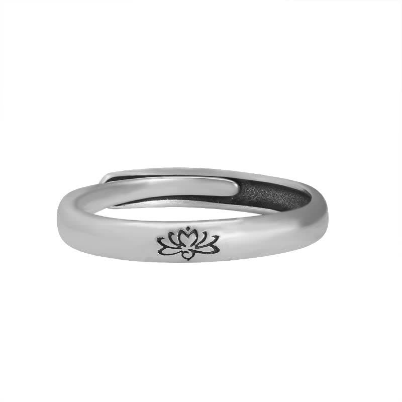 Buddha Stones 925 Sterling Silver Lotus Flower Enlightenment Ring Ring BS 8