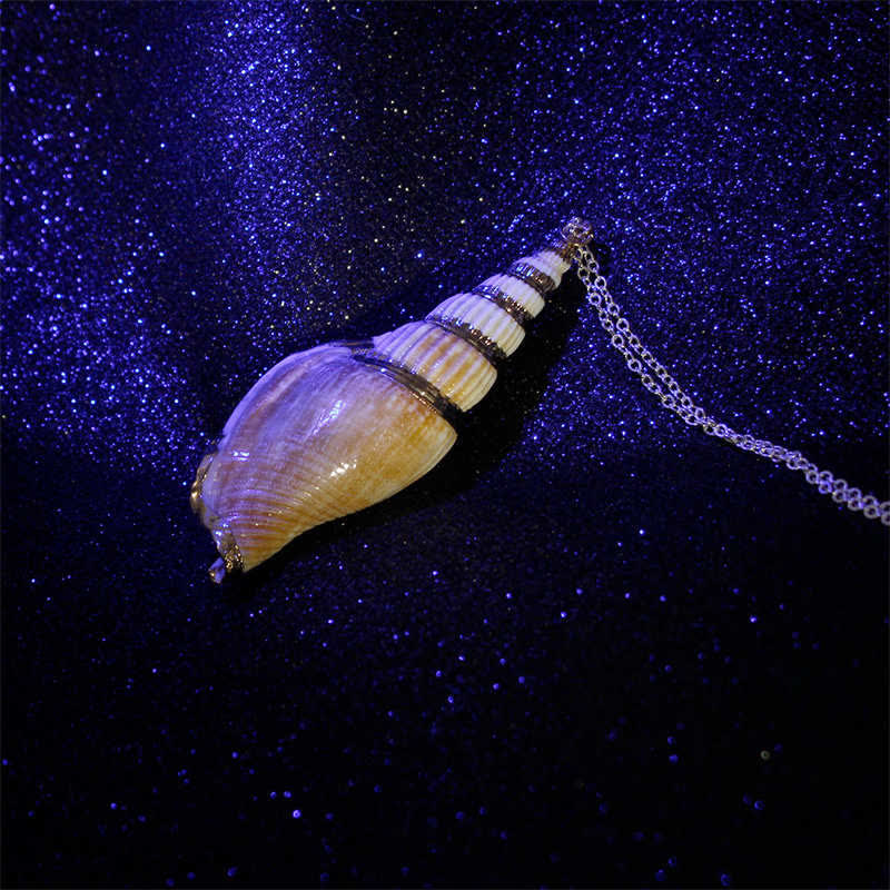 Buddha Stones Natural Shankha Conch Shell Seashell Lucky Necklace Pendant Necklaces & Pendants BS 12