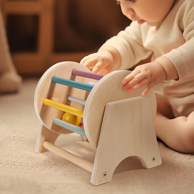 Jouet en bois pour l'éducation de la petite enfance, table roulante, tambour, bébé, pensée logique, entraînement à la coordination œil-main