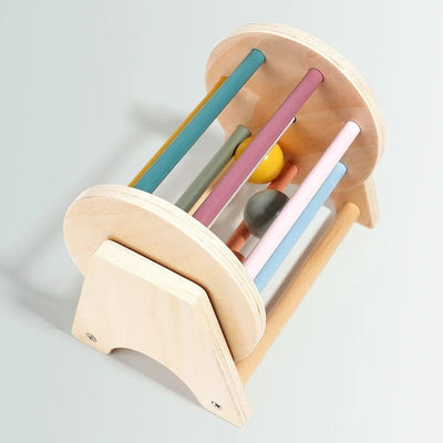 Jouet en bois pour l'éducation de la petite enfance, table roulante, tambour, bébé, pensée logique, entraînement à la coordination œil-main