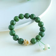 Bracelet d'harmonie Foviel en graines de Bodhi sculptées Om Mani Padme Hum