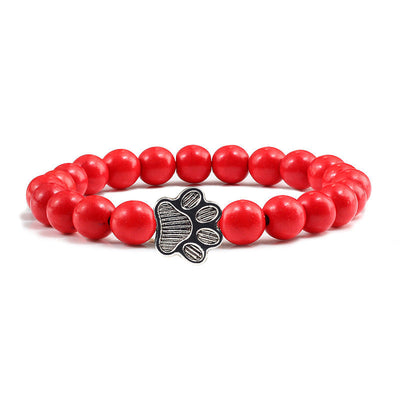 Buddha Stones “Save A Dog” Stone Bracelet - Red Beads - image 14