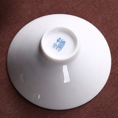 Buddha Stones Jingdezhen Blue and White Porcelain Koi Fish Ceramic Teacup Kung Fu Tea Cups Cup BS 14