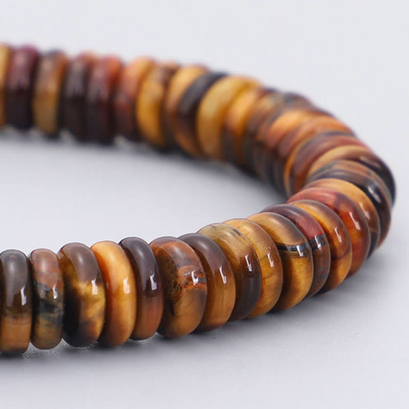 Bracelet de protection Foviel en œil de tigre tibétain avec mantra Om Mani Padmé Hum