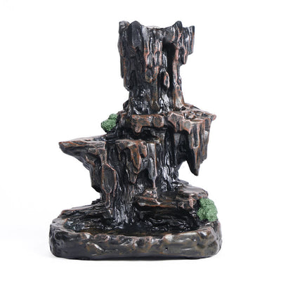 Buddha Stones Waterfall Backflow Incense Burner Mountain Tower Incense Holders Incense Burner BS Resin