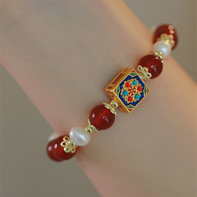 Buddha Stones Red Agate Pearl Confidence Self-acceptance Bracelet Bracelet BS 4