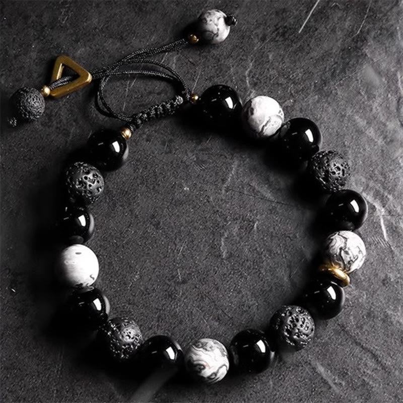 FREE Today: Transmute Negative Energy Black Obsidian Lava Rock Stone Yin Yang Strength Bracelet FREE FREE Black Obsidian&Lava Rock