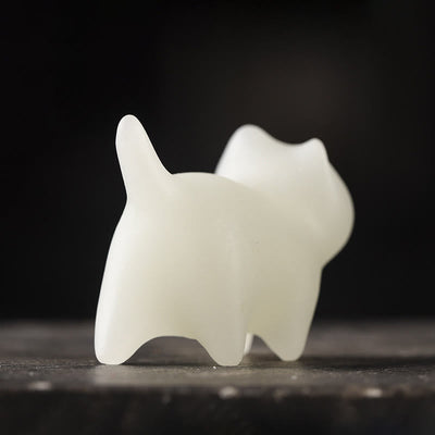 Buddha Stones 2Pcs Mini Cute Cat Glowstone Luminous Lucky Cat Energy Decoration Decorations BS 6