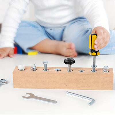 Juego de herramientas de tornillos y tuercas Fidtoy para el aprendizaje STEM y la motricidad fina de los niños pequeños