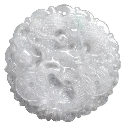 Buddha Stones White Jade Dragon Protection Necklace String Pendant Necklaces & Pendants BS 7