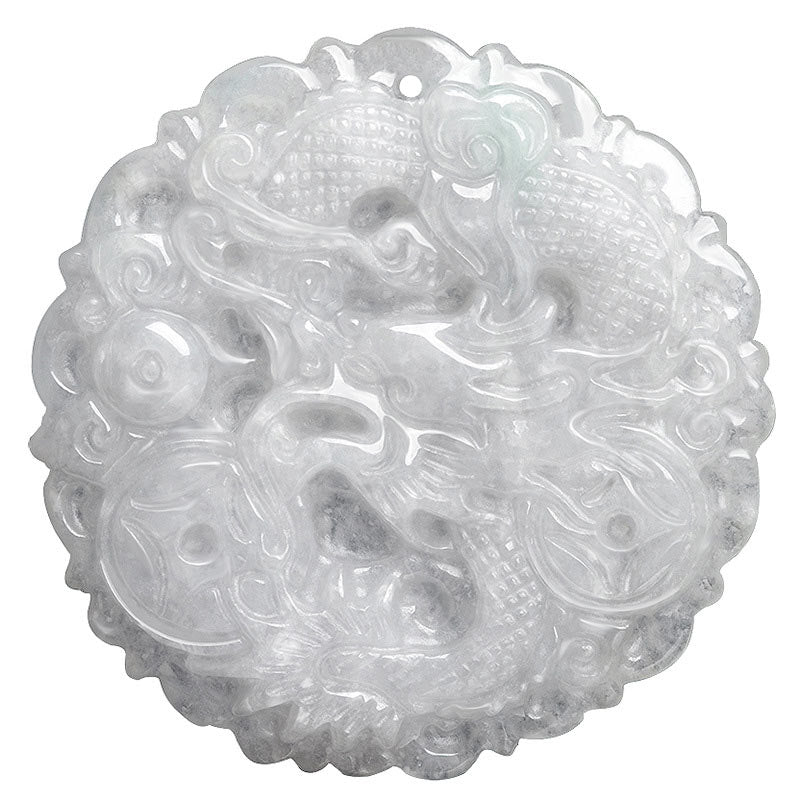 Buddha Stones White Jade Dragon Protection Necklace String Pendant Necklaces & Pendants BS 7