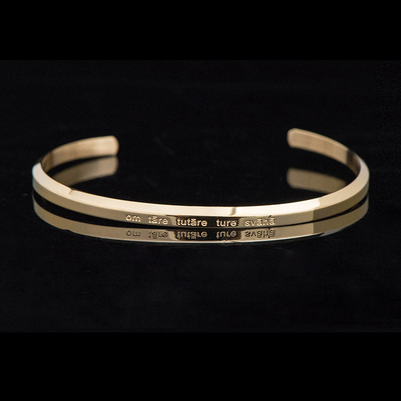 Foviel Six True Words Engraving Titanium Steel Blessing Protection Bracelet