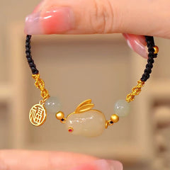 Year of the Rabbit Red Agate Jade Bunny Confidence String Bracelet Bracelet BS Jade(Prosperity♥Abundance)