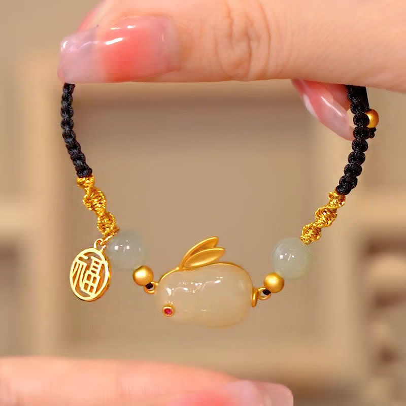 Year of the Rabbit Red Agate Jade Bunny Confidence String Bracelet Bracelet BS Jade(Prosperity♥Abundance)