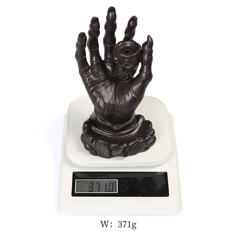 Buddha Stones Halloween Ghost Hand Skull Head Ceramic Peace Healing Incense Burner Decoration Incense Burner BS 4