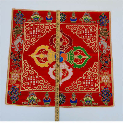 Buddha Stones Flower Endless Knot Prayer Altar Mat Healing Meditation 8 Auspicious Symbols Mat Table Runner Prayer Altar BS 27