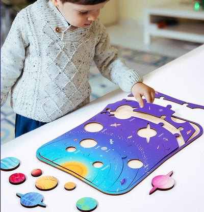 STEM Educational Solar System Puzzle – Learn Planet Order and Spatial Awareness Through Play
