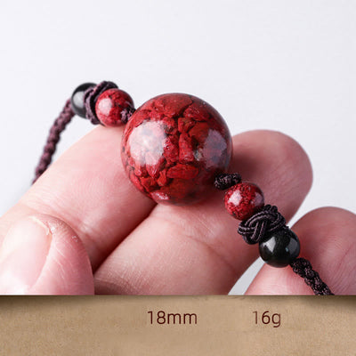 Buddha Stones Natural Cinnabar Stones Bead Blessing Necklace Pendant Necklaces & Pendants BS 18mm
