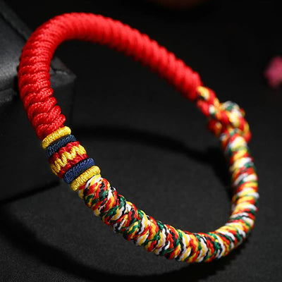 Buddha Stones Tibetan Handmade Multicolored Thread King Kong Knot Strength Braid String Bracelet - image 3