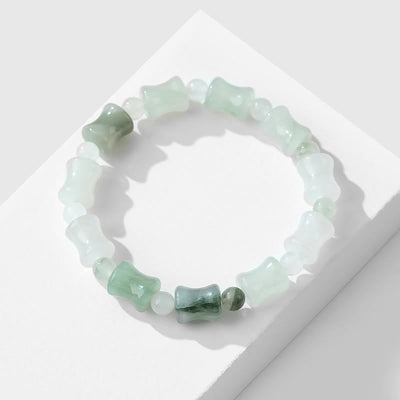 Buddha Stones Jade Coconut Shell Bamboo Pattern Abundance Luck Bracelet Bracelet BS 2
