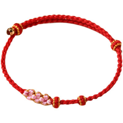 Buddha Stones Handmade Peach Blossom Protection Braided Rope Bracelet Bracelet BS 8