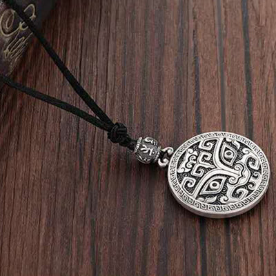 Buddha Stones Lucky FengShui Mythological Creature Taotie Wealth Necklace Pendant Necklaces & Pendants BS 7