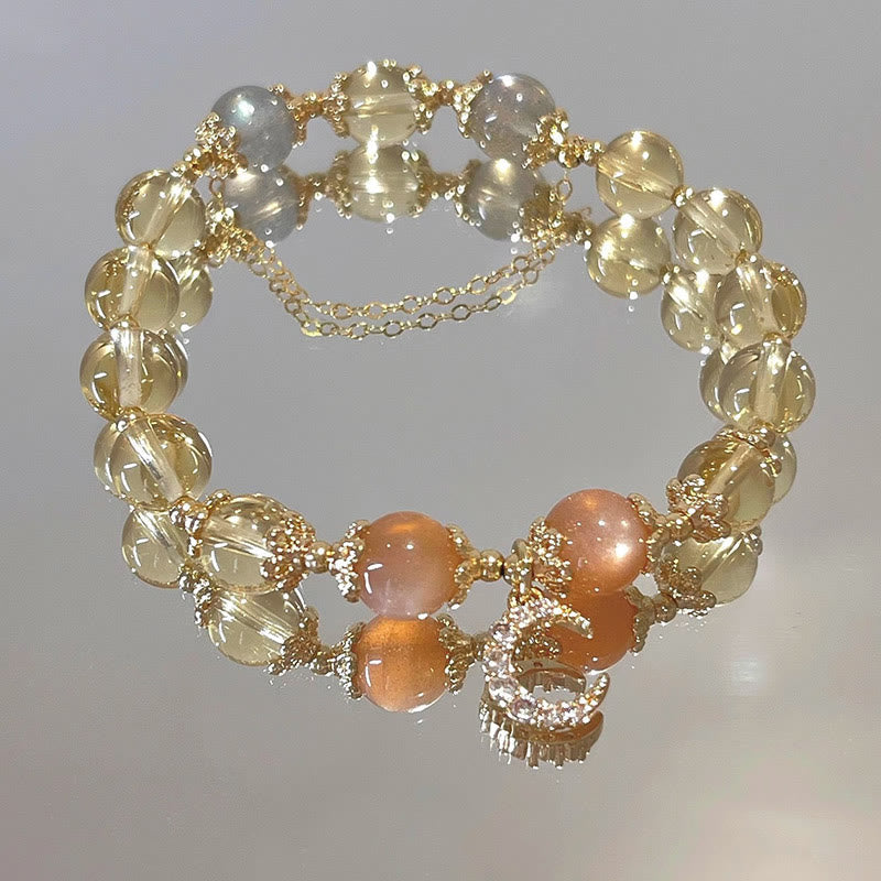 Buddha Stones Blessed Moon Citrine Abundant Energy Bracelet Bracelet BS Citrine