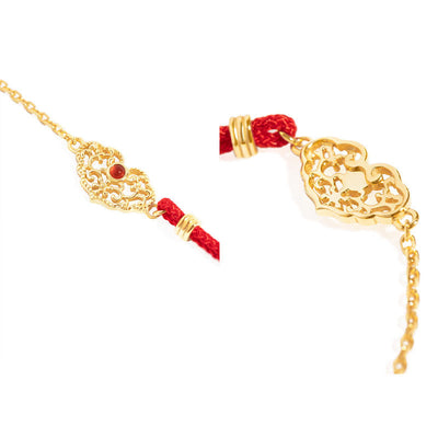 Buddha Stones Lock of Good Wishes Luck Strength Chain Bracelet Bracelet BS 9