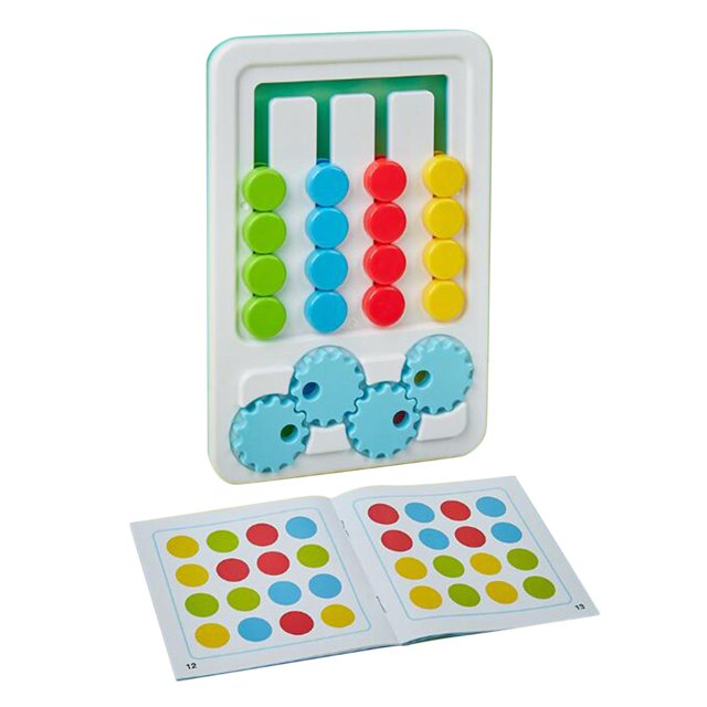 Fidtoy 2in1 Four Color Matching Gear Pattern Logic Game, Plastic Manual Color Matching Gear Puzzle, Spatial Awareness and Numeracy Logic Toy Ages 2-6