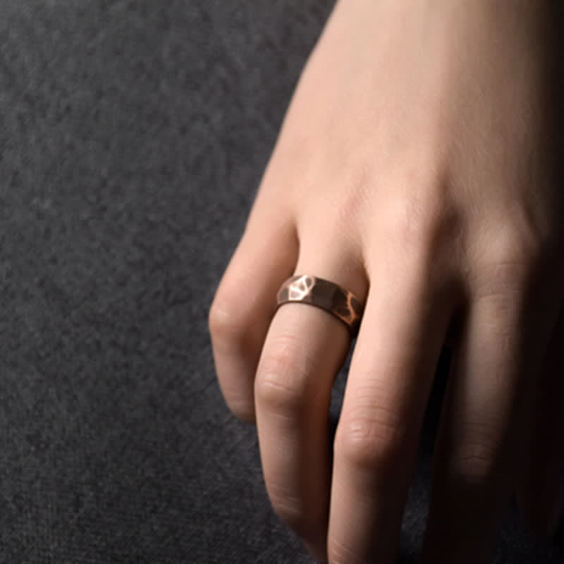 Buddha Stones Tibetan Simple Design Copper Wealth Ring Ring BS 12