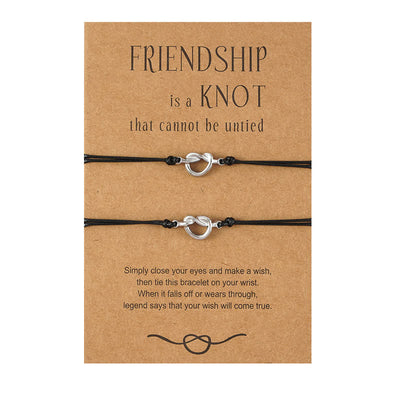 Buddha Stones Friendship Best Friend Gift String Bracelet Bracelet BS Silver 2Pcs