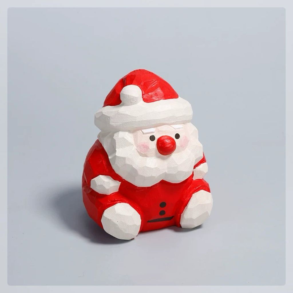 Adornos de Navidad de Madera Maciza Tallados a Mano