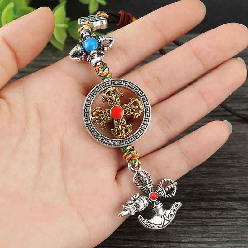 Buddha Stones Tibet Vajra Spiritual Power Car Hanging Decoration Car Hanging Decoration BS 4