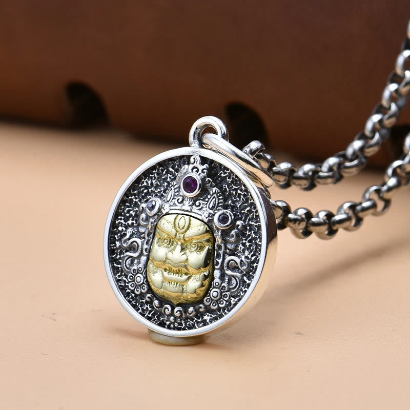 Foviel 925 Sterling Silber Zakiram Göttin des Reichtums Dorje Vajra spirituelle Halskette Anhänger