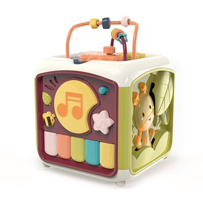 Fidtoy Interactive Baby Activity Cube – Musical Sensory Learning Cube with Piano Keys, Xylophone, Shape Sorting, Motion Sounds, Lights, and 28+ Melodies