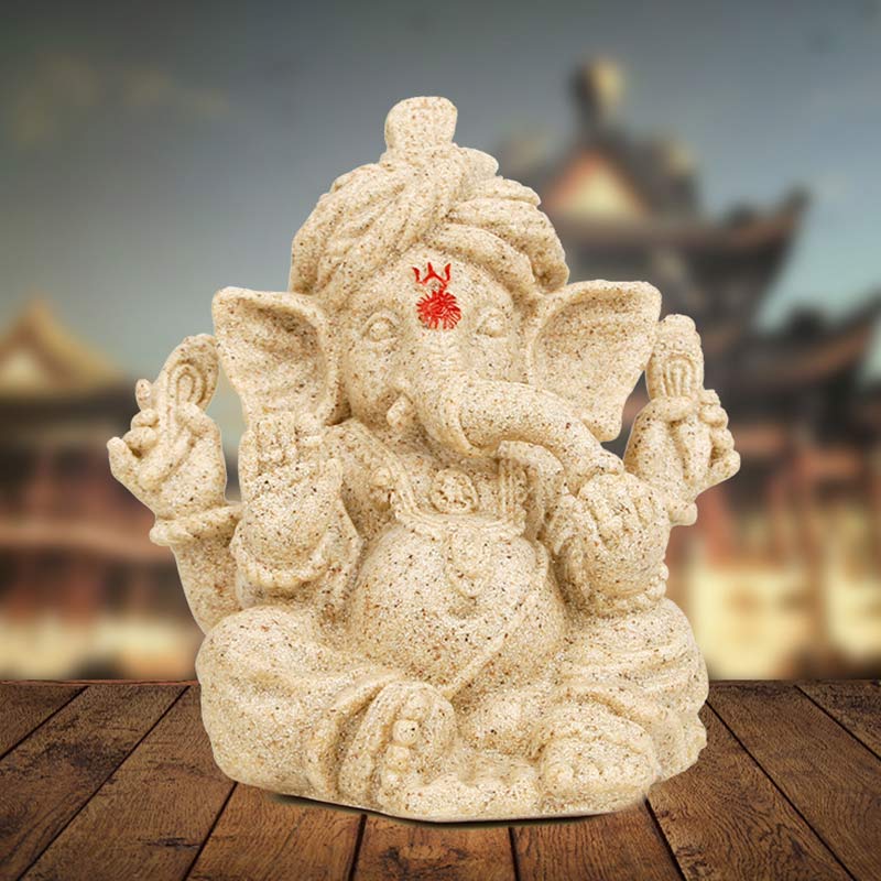 Buddha Stones Ganesh Ganpati Elephant Statue Transformation Home Decoration Decorations BS Red&White