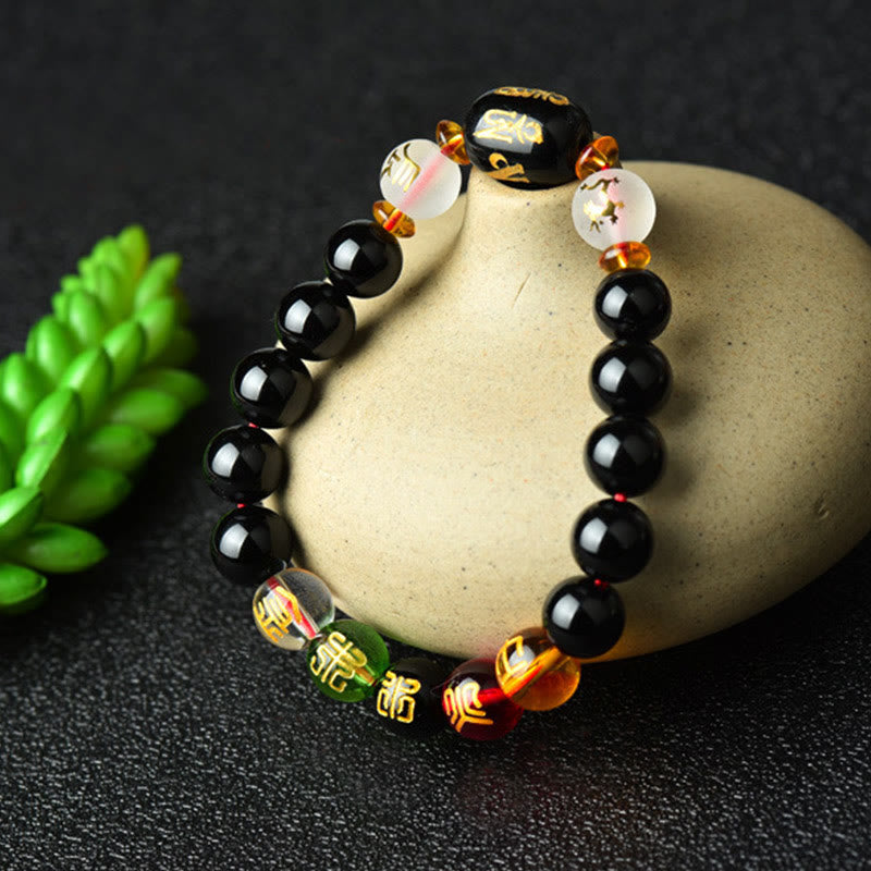 Buddha Stones Tibetan Black Onyx Luck Bracelet Bracelet BS 2