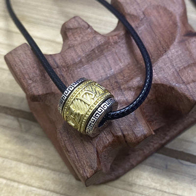 Buddha Stones Tibet Om Mani Padme Hum Protection Necklace Pendant Necklaces & Pendants BS Gold String