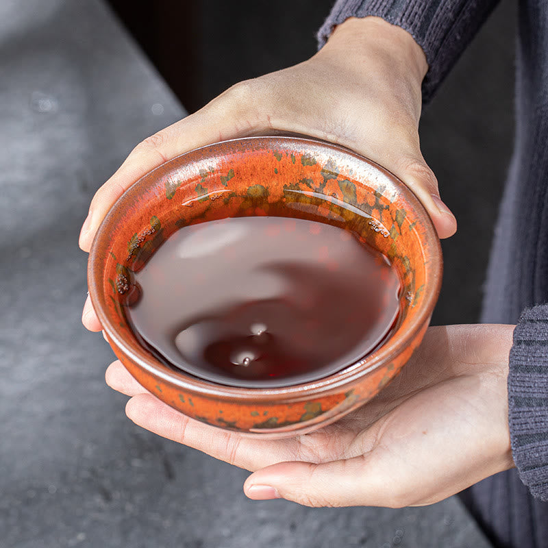 Buddha Stones Blooming Flowers Pattern Chinese Jianzhan Kiln Change Ceramic Teacup Kung Fu Tea Cup Bowl Jian Zhan Tea Cup BS 5