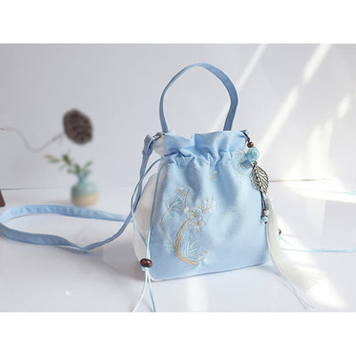 Buddha Stones Handmade Embroidered Flowers Canvas Tote Shoulder Bag Handbag Bag BS 37